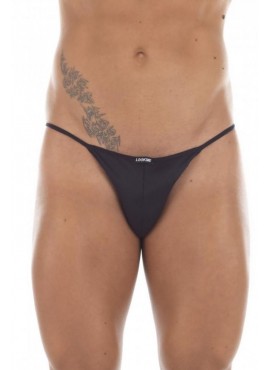 String noir satiné dos résille - LM13-57BLK