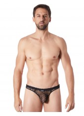 String noir sexy filet irrégulier fétichiste - LM810-57BLK