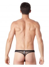 String noir sexy filet irrégulier fétichiste - LM810-57BLK