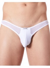 String blanc sexy avec fine résille - LM805-57WHT