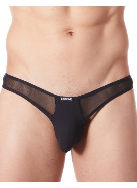 String noir sexy avec fine résille - LM805-57BLK