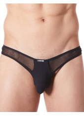 String noir sexy avec fine résille - LM805-57BLK