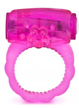 Cockring rose vibrant avec stimulation du clitoris - CC570041