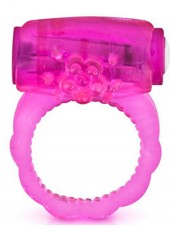 Cockring rose vibrant avec stimulation du clitoris - CC570041