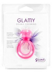 Double cockring rose avec stimulateur de clitoris - CC5710050050