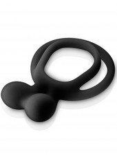 Double cockring noir avec stimulateur de clitoris - CC5710050010