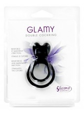 Double cockring noir avec stimulateur de clitoris - CC5710050010