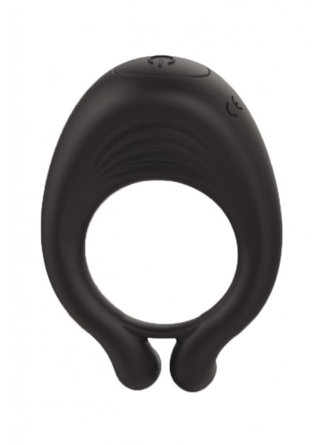 OCTAVE, Cockring Noir dans un silicone médical doux avec 1 mode de vibration - COR035BLK