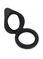 Double cockring noir en silicone - WS-NV508B