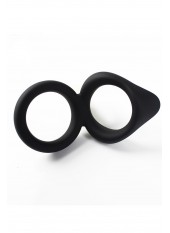 Double cockring noir en silicone - WS-NV508B