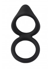 Double cockring noir en silicone - WS-NV508B