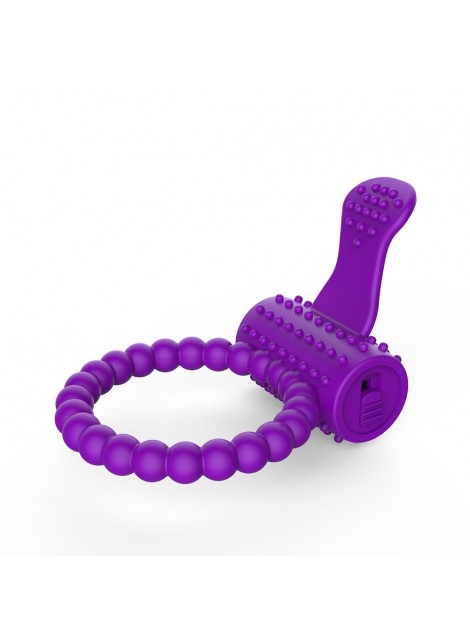 Anneau violet vibrant silicone avec langue picot - COR-018PUR